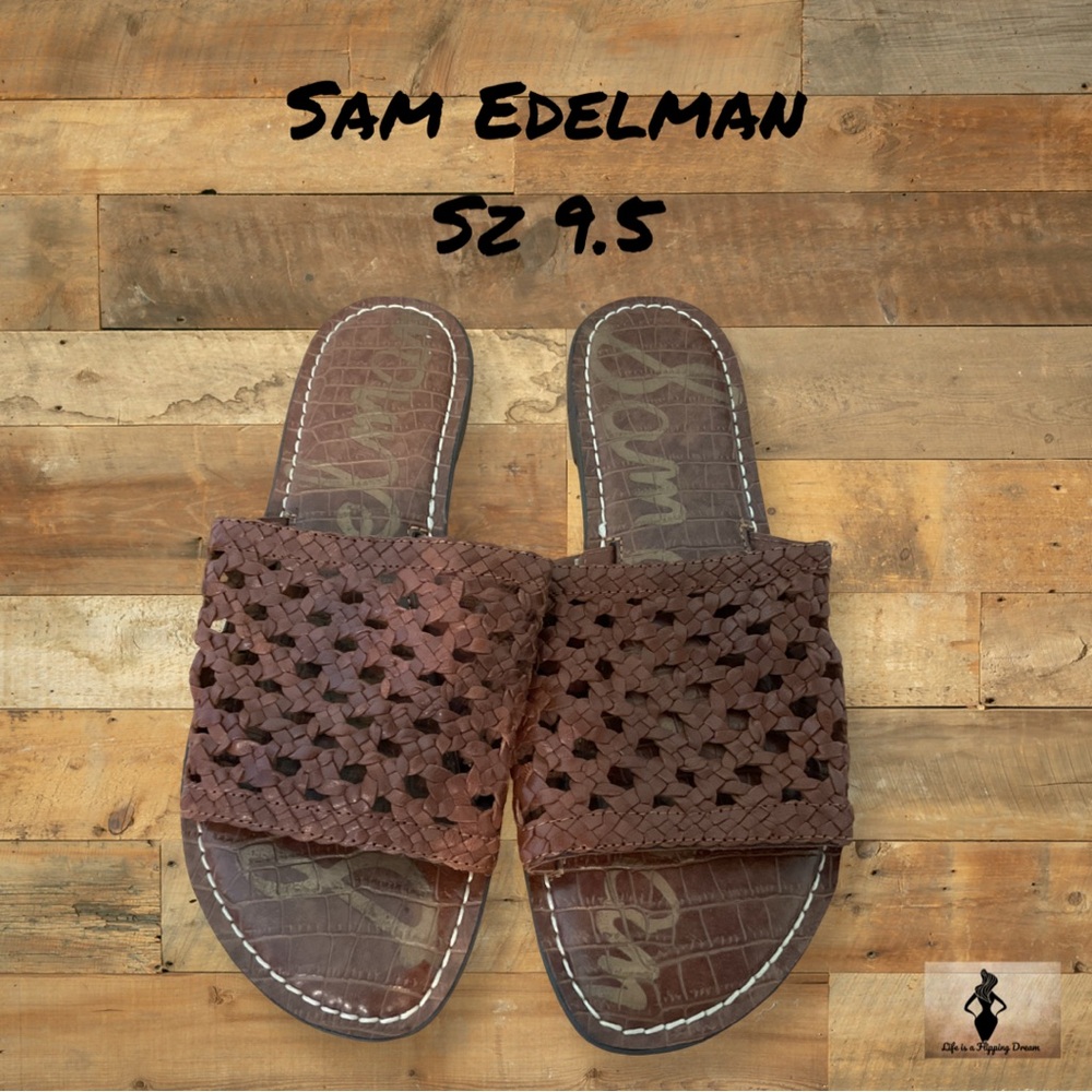 Sam Edelman Brown Woven Sandals Sz 9.5 #1460